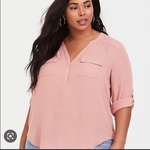 Torrid | Harper Dusty Pink Georgette Pullover Blouse